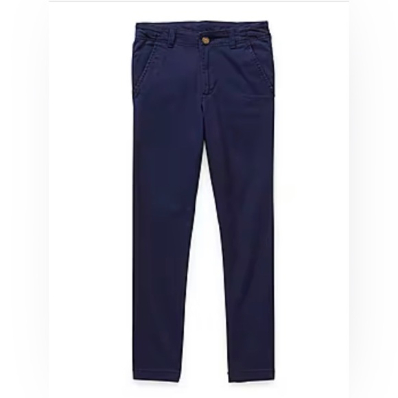 Izod Boy’s Flat Front Slim Navy Blue Pants| Size: 8 slim - Picture 1 of 6